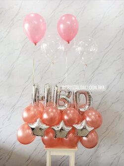 ลูกโป่ง วันเกิด Surprised ท้ายรถ พร้อม ฟอยล์ตัวอักษร ขนาด 16" 3 ตัวอักษร,ลูกโป่ง 4 ลูก พร้อมตกแต่ง สามารถเปลี่ยนสีลูกโป่ง/เปลี่ยนสี-ฟอยล์ได้