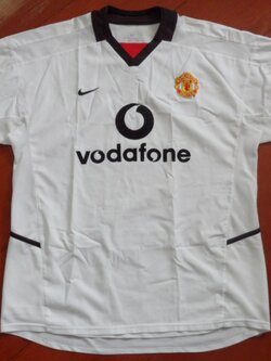 เสื้อฟุตบอล ทีมสโมสรแมนเชสเตอร์ ยูไนเต็ด ชุดเยือน 2000/2003 L-Size / MANCHESTER UNITED Football Shirt Away Kit 2000/2003 Jersey L-Size