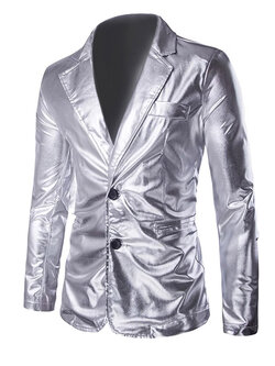 พร้อมเช่า สูทชาย สีเงิน เมทัลลิก เซ็ท 2 ชิ้น