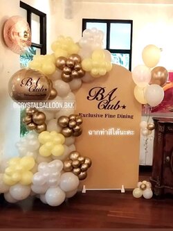 Organic Backdrop ฉาก U คว่ำ (ฉากทำสี) ขนาด กว้าง 1 เมตร สูง 180 ซม. พร้อม ช่อลูกโป่ง ช่อ 5 ลูก 1 ช่อ พร้อมตกแต่ง สามารถเปลี่ยนสีลูกโป่ง/เปลี่ยนข้อความ/เปลี่ยนสี-ฉากได้