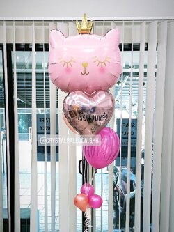 ลูกโป่ง รับปริญญา ช่อลูกโป่ง ฟอยล์แมว สีชมพู พร้อม ฟอยล์หัวใจ 18" 1 ชิ้น,ลูกโป่ง 2 ลูก พร้อมตกเเต่ง สามารถเปลี่ยนสีลูกโป่ง/เปลี่ยนข้อความ/เปลี่ยนสี-ฟอยล์ตกแต่งได้