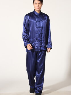 Pre-order ชุดจีนชาย แขนยาว สีน้ำเงิน