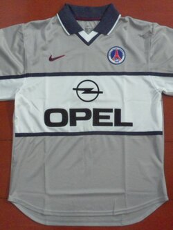 เสื้อฟุตบอล ทีมสโมสรปารีส แซงต์ แชร์กแมง ชุดเยือน 2000/01 ใหม่ S-Size / PARIS SAINT GERMAIN Football Shirt Away Kit 2010/11 Jersey NEW S-Size