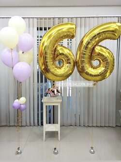 ลูกโป่ง วันเกิด โทนสีพาสเทล 1 ช่อ พร้อม ฟอยล์ตัวเลข ขนาด 40" 2 ตัว พร้อมตกเเต่ง สามารถเปลี่ยนสีลูกโป่ง/เปลี่ยนสี-ฟอยล์ตัวเลขได้