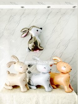 ลูกโป่ง วันเกิดเด็ก ฟอยล์กระต่าย ตั้งพื้น 3 สี พร้อม ฟอยล์กระต่ายใหญ่ 1 ชิ้น พร้อมตกแต่ง สามารถเปลี่ยน-ฟอยล์ตกแต่งได้