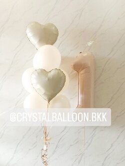 ลูกโป่ง วันเกิดเด็ก ช่อฟอยล์หัวใจ ขนาด 18" 2ลูก ช่อ 8 ลูก 1 ช่อ พร้อม ฟอยล์ตัวเลข 40" เป่าลอย 1 ชิ้น พร้อมตกแต่ง สามารถเปลี่ยนสีลูกโป่ง/เปลี่ยนข้อความ/เปลี่ยนสี-ฟอยล์ตกแต่งได้