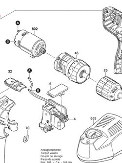 ตัวเรือน สว่านไร้สาย BOSCH GSR 1080-2-Li Pn.2609101637 (แท้-สั่ง)
