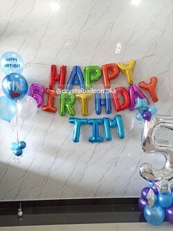 ลูกโป่งเซอร์ไพรส์วันเกิด ลูกโป่งช่อ 5 ลูก 1 ช่อ,ฟอยล์แฮปปี้เบิรด์เดย์ 1 ชุด ,ฟอยล์ตัวอักษร 3 ชิ้น , ฟอยล์ตัวเลขตั้งฐาน 40 " 1ชิ้น ,พร้อมตกแต่ง สามารถเปลี่ยนสีลูกโป่ง/เปลี่ยนข้อความได้