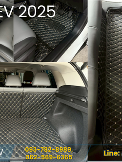 พรมรถยนต์ MG S5 EV 2025 ปูพรมVVIP ด้ายคู่ สี ดำด้ายทอง 6 ชิ้น เต็มคัน