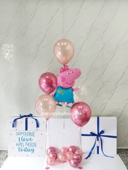 Surprised Box กล่องเซอร์ไพรส์วันเกิด พร้อมตกแต่ง ลูกโป่ง 5 ลูก ฟอยล์การตูน 1 ชิ้น พร้อมตกแต่ง สามารถใส่รูปได้ 2 รูป สามารถเปลี่ยนสีลูกโป่ง/เปลี่ยนสี-ฟอยล์ตกแต่ง/เปลี่ยนข้อความได้