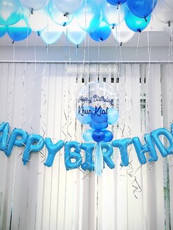 ลูกโป่ง วันเกิด Bubble USA 24" พร้อม ฟอยล์ตัวอักษร Happy Birthday พร้อม ลูกโป่งลอยฝ้า พร้อมตกเเต่ง สามารถเปลี่ยนสีลูกโป่ง/เปลี่ยนสี-ฟอยล์ตัวอักษรได้