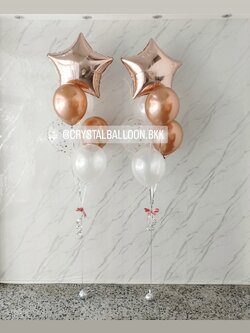 ลูกโป่ง อำลา ช่อลูกโป่งฟอยล์ดาว ขนาด 24" ช่อ 6 ลูก 2 ช่อ พร้อมตกแต่ง ลูกโป่งใส ใส่ Confetti สามารถเปลี่ยนสีลูกโป่ง/เปลี่ยนสี-ฟอยล์ตกแต่งได้