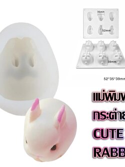 พิมพ์ซิลิโคนกระต่าย 3 มิติ (ตัดแบ่ง 1 ช่อง)