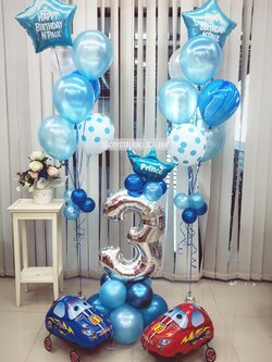 ลูกโป่ง วันเกิดเด็ก ฟอยล์ตัวเลข 40" ตั้งฐาน 1 ชิ้น พร้อม ช่อลูกโป่งฟอยล์ดาว 24" ช่อ 7 ลูก 2 ช่อ,ลูกโป่งลายหิน USA,ลูกโป่งลายจุด พร้อม ฟอยล์รถแข่งลากจูง 2 ชิ้น พร้อมตกเเต่ง สามารถเปลี่ยนสีลูกโป่ง/เปลี่ยนข้อความ/เปลี่ยนสี-ฟอยล์ตัวเลข/เปลี่ยนฟอยล์ต