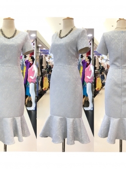 ชุดเพื่อนเจ้าสาว ชุดราตรีสั้น Lilian - Scoop-neck top & ruffle skirt