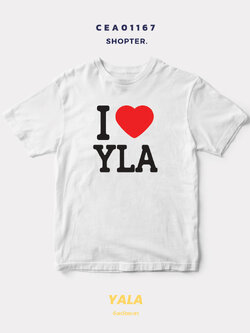 เสื้อยืด พิมพ์ลาย I LOVE YLA (ยะลา) รหัส CEA01167 #SOdAtee #SOdAPrintinG