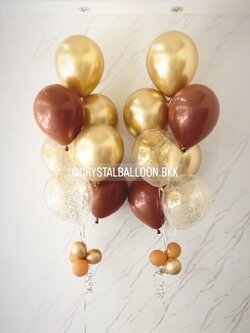 ลูกโป่ง ประดับภายในงานแต่ง ช่อลูกโป่ง 7 ลูก 2 ช่อ พร้อมตกแต่ง ลูกโป่งใส ใส่ กลิตเตอร์ สามารถเปลี่ยนสีลูกโป่งได้