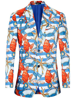 Pre-order เสื้อสูทชายแฟชั่น ลายกราฟฟิก สีสดใส ** เฉพาะเสื้อ**