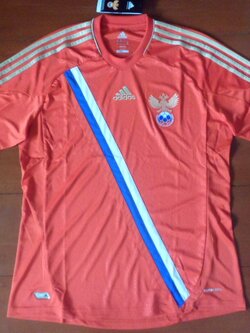เสื้อฟุตบอล ทีมชาติรัสเซีย ชุดเหย้า ชุดลุยศึกยูโร 2012 ใหม่ M-Size / RUSSIA Football Shirt Home Kit EURO 2012 Jersey NEW M-Size