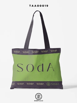 กระเป๋าผ้าช็อปเปอร์ SOdA Lime รหัส TAA00019 #SOdABag #SOdAPrintinG #กระเป๋าShopper #กระเป๋าผ้าสะท้อนน้ำ
