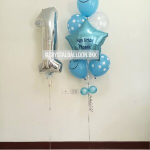 ลูกโป่ง วันเกิดเด็ก ช่อลูกโป่งฟอยล์ดาว ขนาด 24" ช่อ 7 ลูก 1 ช่อ พร้อมตกแต่ง ฟอยล์ตัวเลข ขนาด 40" 1 ชิ้น,ลูกโป่งหน้ายิ้ม,ลูกโป่งลายจุด สามารถเปลี่ยนสีลูกโป่ง/เปลี่ยนข้อความ/เปลี่ยนสี-ฟอยล์ตัวเลข-ฟอยล์ตกแต่งได้