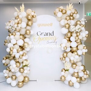 Organic Backdrop เปิดงาน ฉาก U คว่ำ ขนาด กว้าง 1.4 เมตร สูง 2.2 เมตร (ฉากทำสี) 2 ข้าง พร้อมตกแต่ง สามารถเปลี่ยนสีลูกโป่ง/เปลี่ยนข้อความ/เปลี่ยนสี-ฉากได้