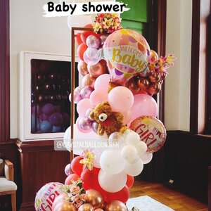 Organic Welcome Baby รูปแบบใหม่ ไม่ซ้ำใคร พร้อมตกแต่ง สามารถเปลี่ยนสีลูกโป่ง/เปลี่ยนสี-ฟอยล์ตกแต่งได้