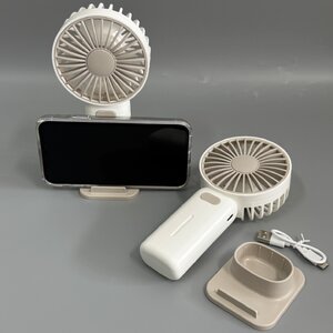 พัดลมมือถือขนาดเล็ก แบบพกพา พร้อมฐานวางโทรศัพท์มือถือ