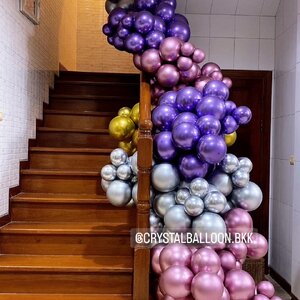 Organic Backdrop Theme ม่วง-ชมพู ประดับตกแต่ง ภายในงาน พร้อมตกแต่ง ราคาโทรสอบถาม สามารถเปลี่ยนสีลูกโป่งได้