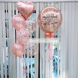 ลูกโป่ง แสดงความยินดี Bubble ขนาด 24" พร้อม ช่อลูกโป่ง ฟอยล์หัวใจ 18" 1 ช่อ,ลูกโป่งใสลายดาว ใส่กลิตเตอร์ พร้อมตกเเต่ง สามารถเปลี่ยนสีลูกโป่ง/เปลี่ยยนข้อความ/เปลี่ยนขนาดได้