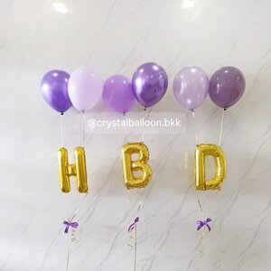 ลูกโป่ง วันเกิด ฟอยล์ตัวอักษร ขนาด 16" 3 ตัวอักษร พร้อม ลูกโป่ง 6 ลูก พร้อมตกแต่ง สามารถเปลี่ยนสีลูกโป่ง/เปลี่ยนสี-ฟอยล์ตัวอักษรได้
