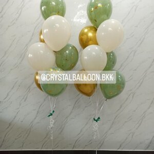 ลูกโป่ง วันเกิด ช่อลูกโป่ง 7 ลูก 2 ช่อ Theme สีเขียว พร้อมตกแต่ง สามารถเปลี่ยนสีลูกโป่ง/เปลี่ยนข้อความได้