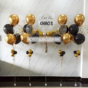 ลูกโป่ง เปิดงาน Bubble ขนาด 24" พร้อม ช่อลูกโป่ง 5 ลูก 4 ช่อ พร้อมตกแต่ง ฟอยล์ตัวอักษร ขนาด 16" 7 ตัวอักษร,ลูกโป่งใส ใส่ Confetti สามารถเปลี่ยนสีลูกโป่ง/เปลี่ยนข้อความ/เปลี่ยนขนาดได้