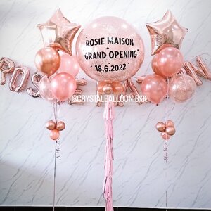 ลูกโป่ง เปิดร้าน Bubble ขนาด 36" พร้อม ช่อลูกโป่งฟอยล์ดาว ขนาด 24" 2 ช่อ พร้อมตกแต่ง ฟอยล์อักษร ขนาด 16" 11 ชิ้น สามารถเปลี่ยนสีลูกโป่ง/เปลี่ยนข้อความ/เปลี่ยนขนาด/เปลี่ยนสี-ฟอยล์ตกแต่งได้