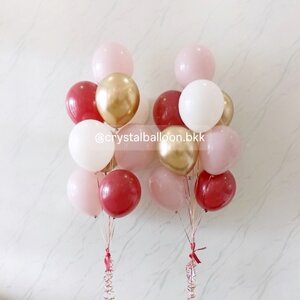 ลูกโป่ง วันเกิด ลูกโป่งช่อ 9 ลูก 2 ช่อ Theme ชมพู - แดง พร้อมตกเเต่ง สามารถเปลี่ยนสีลูกโป่ง/ข้อความสามารถเพิ่มได้