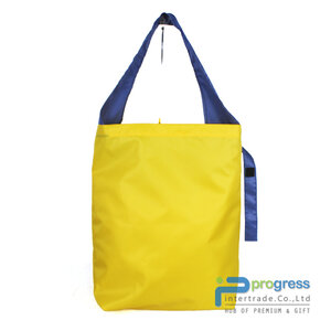 กระเป๋าช้อปปิ้งพับเก็บได้ผ้าลองชอมสายใหญ่ ขนาด 45x38x12 cm.