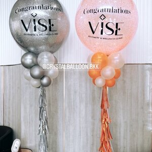 เสาลูกโป่ง เปิดร้าน Bubble 36" 2 เสา พร้อมตกแต่ง สามารถเปลี่ยนสีลูกโป่ง/เปลี่ยนข้อความได้