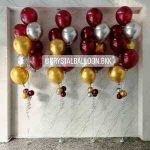 ลูกโป่ง เปิดงาน ช่อลูกโป่ง 8 ลูก 4 ช่อ Theme Red Wine พร้อมตกแต่ง สามารถเปลี่ยนสีลูกโป่งได้