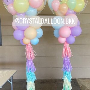 เสาลูกโป่ง เปิดร้าน Bubble ขนาด 36'' Theme พาสเทล 2 เสา พร้อมตกแต่ง สามารถเปลี่ยนสีลูกโป่ง/เปลี่ยนข้อความได้