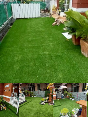 รีวิวงานติดตั้งหญ้าเทียม 2 CM เกรด A Plus รุ่น H2-A(15/3)