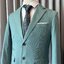 พร้อมเช่า เสื้อสูทชาย สีเขียวมิ้นต์เข้ม สีเขียวพาสเทล Dark Pastel Mint Green (พร้อมเสื้อกั๊ก)