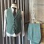 พร้อมเช่า เสื้อสูทชาย สีเขียวมิ้นต์เข้ม สีเขียวพาสเทล Dark Pastel Mint Green (พร้อมเสื้อกั๊ก)