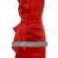 พร้อมส่ง ชุดราตรีสั้น แขนกุด Designer dress ผ้าซาติน สีแดง คอวี จับเดรปด้านหน้า