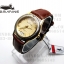 นาฬิกา US submarine รุ่น J093MD สายหนังสีน้ำตาลหน้าปัดสีทองอ่อน หนังนุ่มมากๆ Japan Movement ของแท้ 100%
