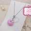 Nuance สร้อยคอผลแอปเปิ้ลรูปหัวใจหินสีชมพู ตัวสร้อยสีเงิน