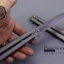 มีดบาลีซอง Balisong มีดควง มีดปีกผีเสื้อ ด้ามเทาเหลี่ยมเรียบ สีเทา ขนาด 9 นิ้ว BLA017