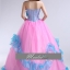 พร้อมเช่า ชุดแฟนซี ชุดราตรี เกาะอก สีชมพู ฟ้า Pastel สุดหวาน แต่งระบายกระโปรง