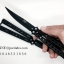 มีดบาลีซอง Balisong มีดควง มีดปีกผีเสื้อ สีดำ ขนาด 8.5 นิ้ว BLA039 ไม่มีคลิปเหน็บ