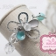Nuance สร้อยข้อมือเกาหลีแต่งหินธรรมชาติ, คริสตัล สีฟ้า - เงิน