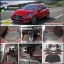 จำหน่าย พรมปูพื้นรถยนต์ Mazda 2 2015 ลายกระดุมสีดำขอบแดง